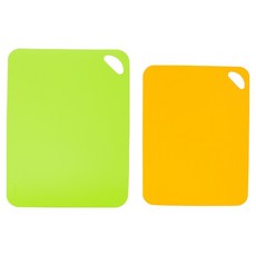 GHIDINI 高級廚房砧板 綠色大 + 橘色小 套組, 1套, 大砧板 + 小砧板