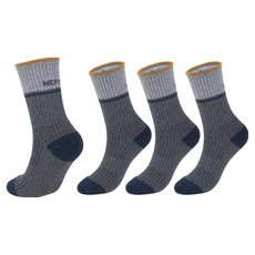 네파 남성용 투톤 무압박 쿠션 장목 등산양말, 차콜 + 그레이, 4개