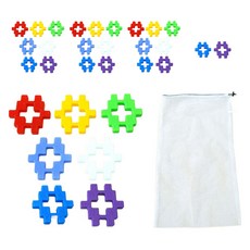 Bebiboom Nemorang 方形積木 30p + 大型收納網組合, 隨機出貨(方形積木), 1套