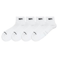 NEPA 男款機能性Logo氣墊短筒登山襪, 白色, 4個