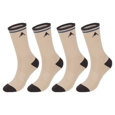 네파 남성용 스트라이프 A로고 쿠션 장목 등산양말, 모카 + 브라운, 4개