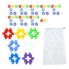 베비붐 네모랑 사각블럭 65p + 정리망 대형 세트, 랜덤발송(사각블럭), 1세트