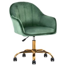 E-home 吉諾斯輕奢流線電腦椅 可調節高度 時尚辦公家具, 綠色, 61 x 60 x 82~92cm