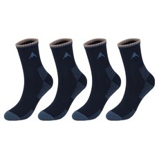 네파 남성용 더블라인 A로고 쿠션 중목 등산양말, 네이비, 4개