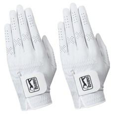 PGA TOUR Viper 優質天然全羊皮高爾夫手套 左手用, 2個, 白色
