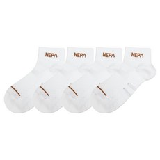 NEPA 女款機能性LOGO氣墊短筒登山襪, 白色, 4個