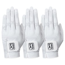 PGA TOUR Viper 頂級天然全羊皮左手高爾夫手套, 3個, 白色