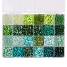 DULU 初學者用 DIY 串珠工藝 + 0.7mm 彈力線卷套組, 1套, 綠色系列