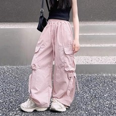 女童寬鬆蝴蝶結工裝褲