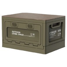 Libreeca 可折疊收納箱 木質頂板, 綠色, 1個