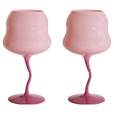 앞날창창 유럽풍 감성 포인트 파스텔 와인잔 로즈핑크, 2개, 500ml