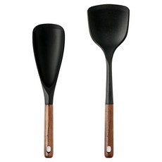 Easy Sili Nova木柄矽膠廚具2件組, 1套, 單一顏色, 多功能匙 + 鍋鏟
