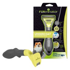 퍼미네이터 반려동물 언더코트 디쉐딩 툴 장모용 XS, 검정 + 노랑, 1개