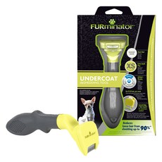 FURminator 寵物底層毛專用除毛梳 短毛用 XS, 1個, 黑色 + 黃色