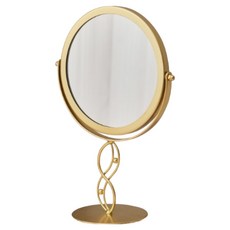 高畫質圓形高腳化妝桌鏡, 金色