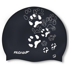 Fiload 矽膠泳帽 設計款泳帽 FTSC-323, 羊咩咩 黑色, 1個