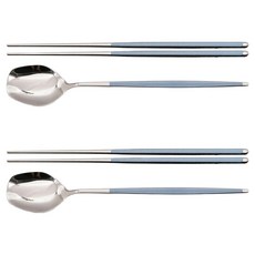 Dorothy湯匙筷子2入組, 1套, 湯匙 2p + 筷子 2p, 天空藍