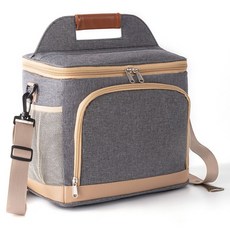 Ttabongoppa 簡約露營手提多口袋保溫保冷袋 JNHA1861, 16L, 灰色