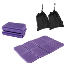 WWAGO 디어까사 경량 8단 접이식 등산방석 2p + 파우치 2p 세트, 보라