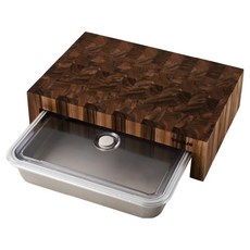 treeture 直紋砧板 + 鋼製真空保鮮盒 3.4L, 1套, 棕色