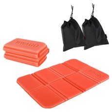 WWAGO 디어까사 경량 8단 접이식 등산방석 2p + 파우치 2p 세트, 오렌지