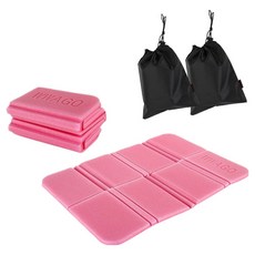 WWAGO 디어까사 경량 8단 접이식 등산방석 2p + 파우치 2p 세트, 핑크