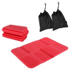 WWAGO 디어까사 경량 8단 접이식 등산방석 2p + 파우치 2p 세트, 레드