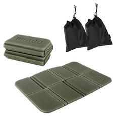 WWAGO 디어까사 경량 8단 접이식 등산방석 2p + 파우치 2p 세트, 카키