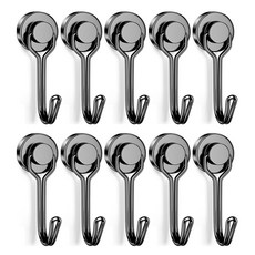 AHOYE 180度旋轉強力磁鐵掛鉤 承重10Kg 黑色, 10個