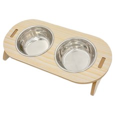 doongdoongpet 寵物木質單色餐桌餐具 2口, 1個, 混合顏色