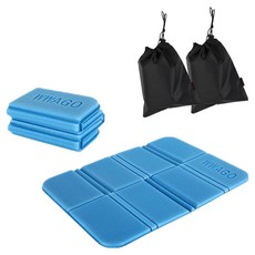 WWAGO 디어까사 경량 8단 접이식 등산방석 2p + 파우치 2p 세트, 블루