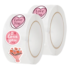 포텐키트 장식의 데코테이프 밸런타인 데이 2.5cm 500p, 혼합색상, 2개