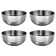 까사베니 스텐 이중 국그릇 중 12 x 5 cm, 4개