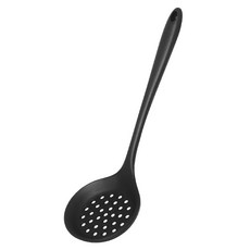 AHOYE 不傷鍋耐熱矽膠漏勺, 黑色, 1支