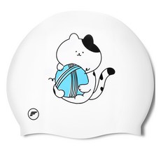 Fiload 成人矽膠設計款泳帽 FTSC-321, 1個, 貓咪藍