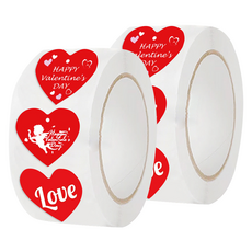 Potenkit 裝飾膠帶 愛心 2.5cm 500p, 2個, 混合色