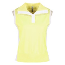 luxgolf 女款 430高爾夫 開襟撞色鏤空無袖針織衫 LB25M508W