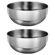 까사베니 스텐 이중 국그릇 대 14 x 5.5 cm, 2개