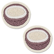 동대문단추왕 열접착식 자수 와펜 패치, 코코넛, 2개