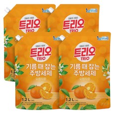 Trio 去除油汙廚房洗潔精 柳橙香, 1.2L, 4個