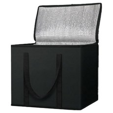 瑪莉森林 大容量 可折疊 野餐 便當 外送 鋁製保冷袋 + 底板 套組, 1套, 黑色