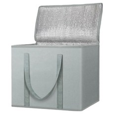 瑪莉森林 大容量 可折疊 外送 便當 野餐 鋁製保溫保冷袋, 1個, 銀色