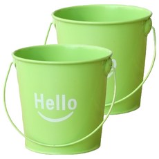 미소로운 Hello 펜정리 틴 연필꽂이 11.5 x 11.5 x 9 cm, 그린, 2개