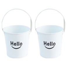 미소로운 Hello 펜정리 틴 연필꽂이 11.5 x 11.5 x 9 cm, 화이트, 2개