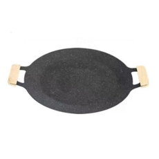 Cooksy 天然麥飯石烤肉盤 無煙設計/中秋烤肉組/家庭戶外燒烤專用/韓式不沾電磁爐烤盤, 1個, 28cm