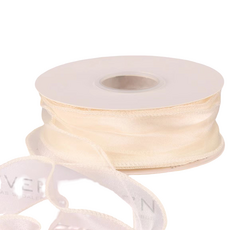 珠光雪紡包裝緞帶 4cm, 象牙白, 4個, 9m
