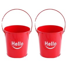 미소로운 Hello 펜정리 틴 연필꽂이 11.5 x 11.5 x 9 cm, 레드, 2개