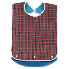 로시테라 성인용 방수 턱받이, S 레드체크 + 실리콘, 1개