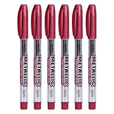 파보라보 부드러운 잉크 메탈릭 마카펜 레드 14 x 1.2 cm, 6개, 1색