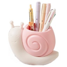 덴빌리어 편리한 책상정리 수납함 15 x 5.5 x 11.5 cm, 핑크1(달팽이), 1개